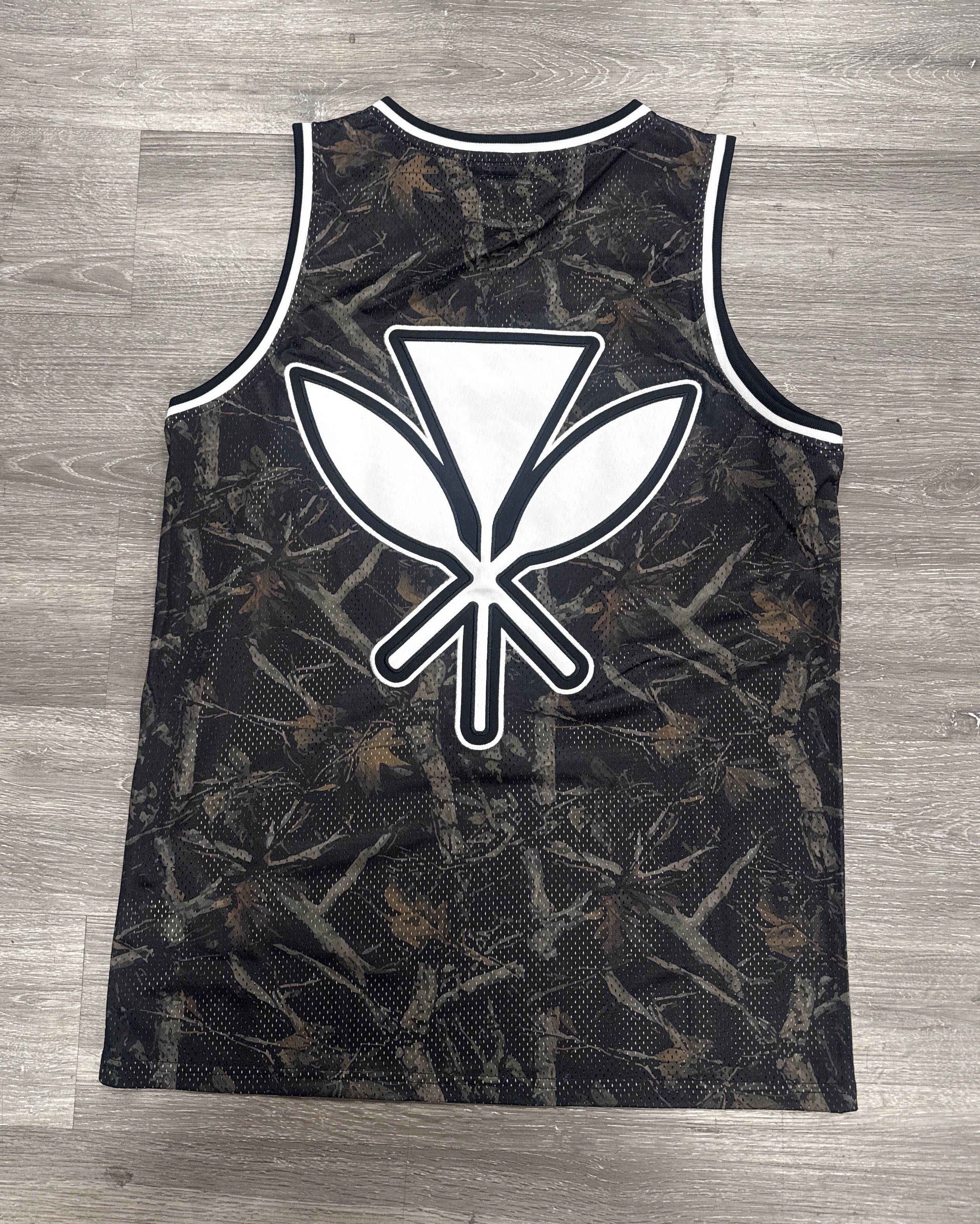 Dark Woodland Camo Basketball Jersey - Hawaii