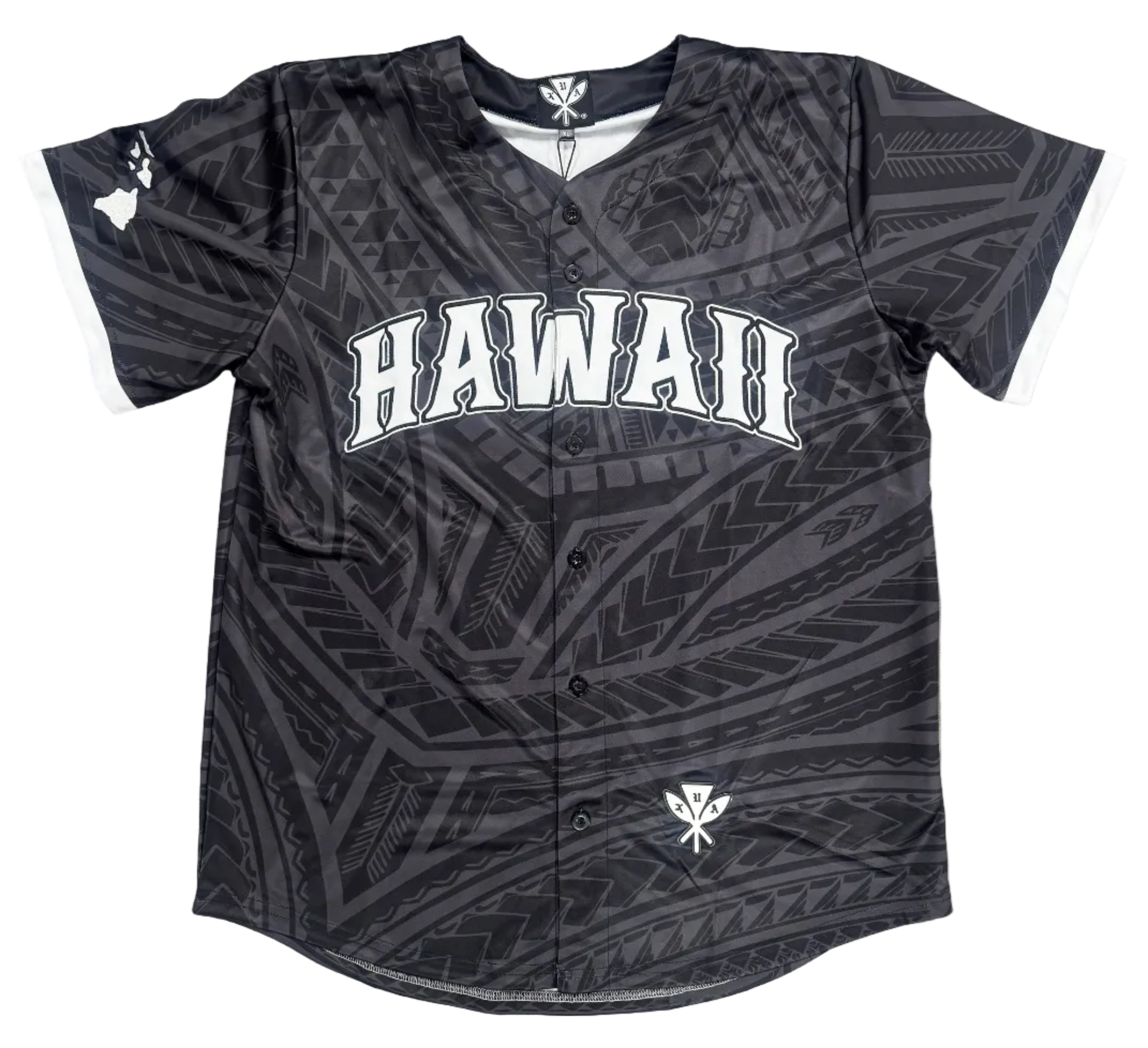 Tribal Black Baseball Jersey - Hawaii