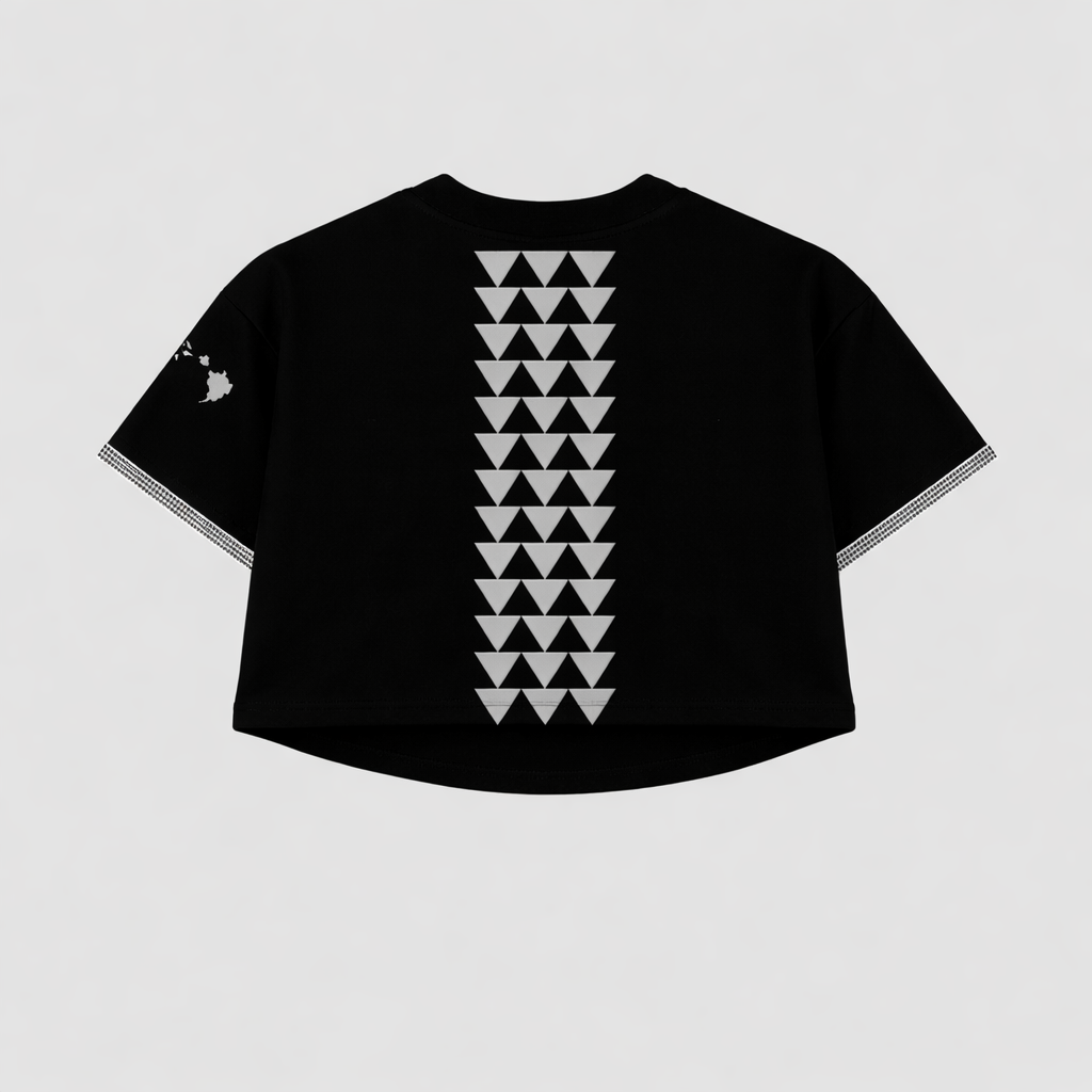 (Pre-Order) Hawaii Tribal Baseball Crop Top Jersey - Black