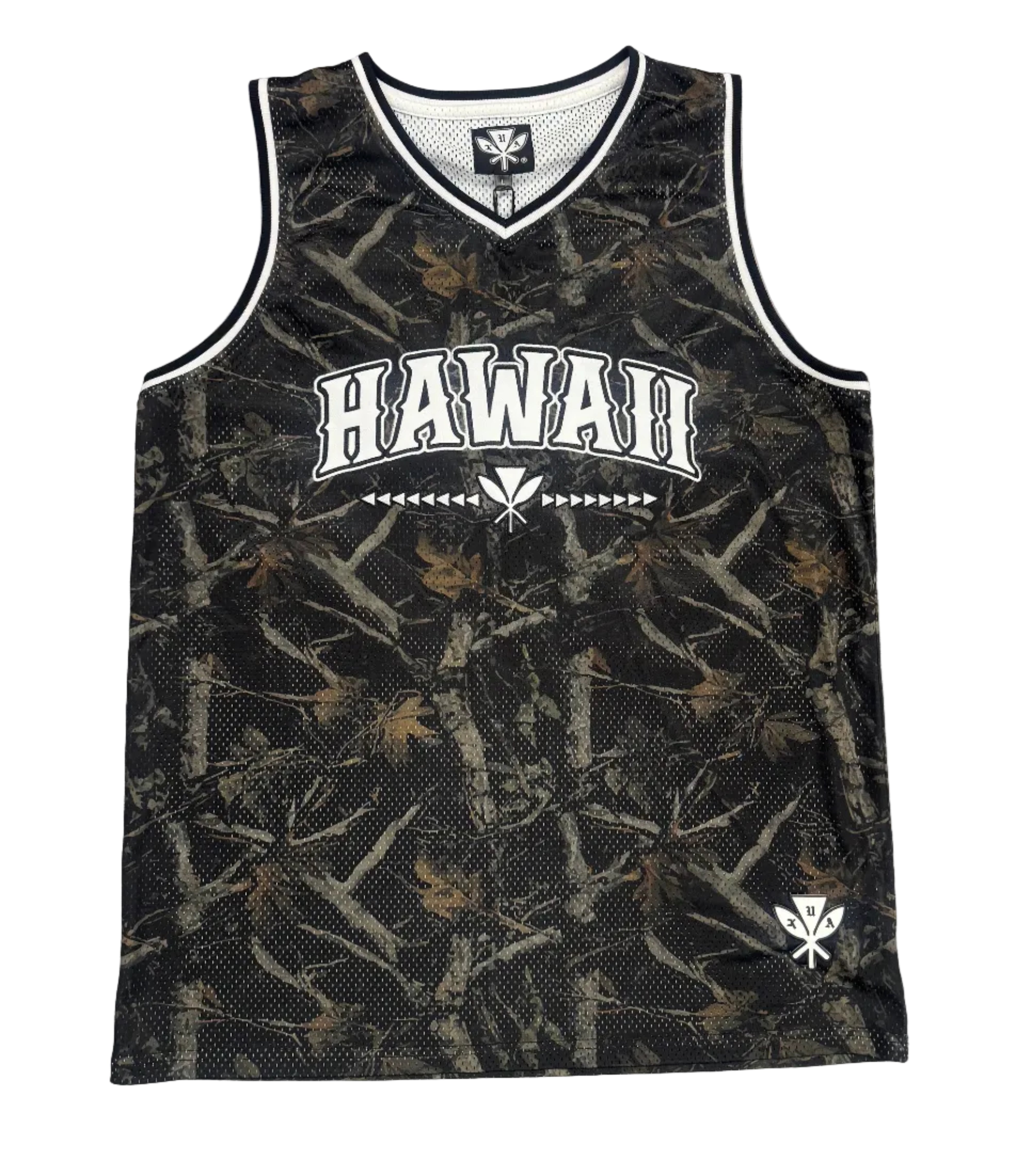 Dark Woodland Camo Basketball Jersey - Hawaii