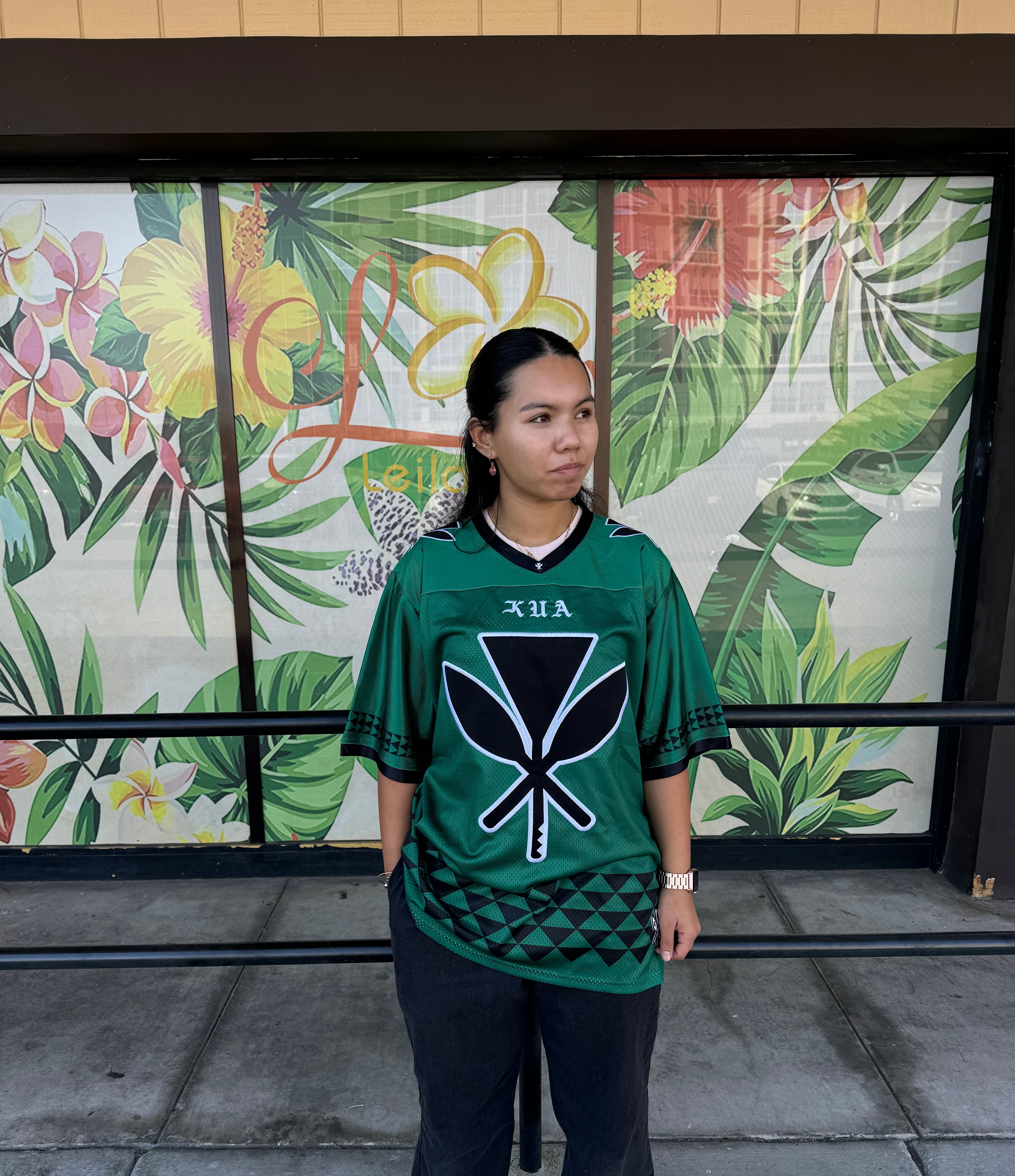 KUA BRAND - Hawaii Football Jersey Hawaii Warriors Green Jersey UH - Football Jersey