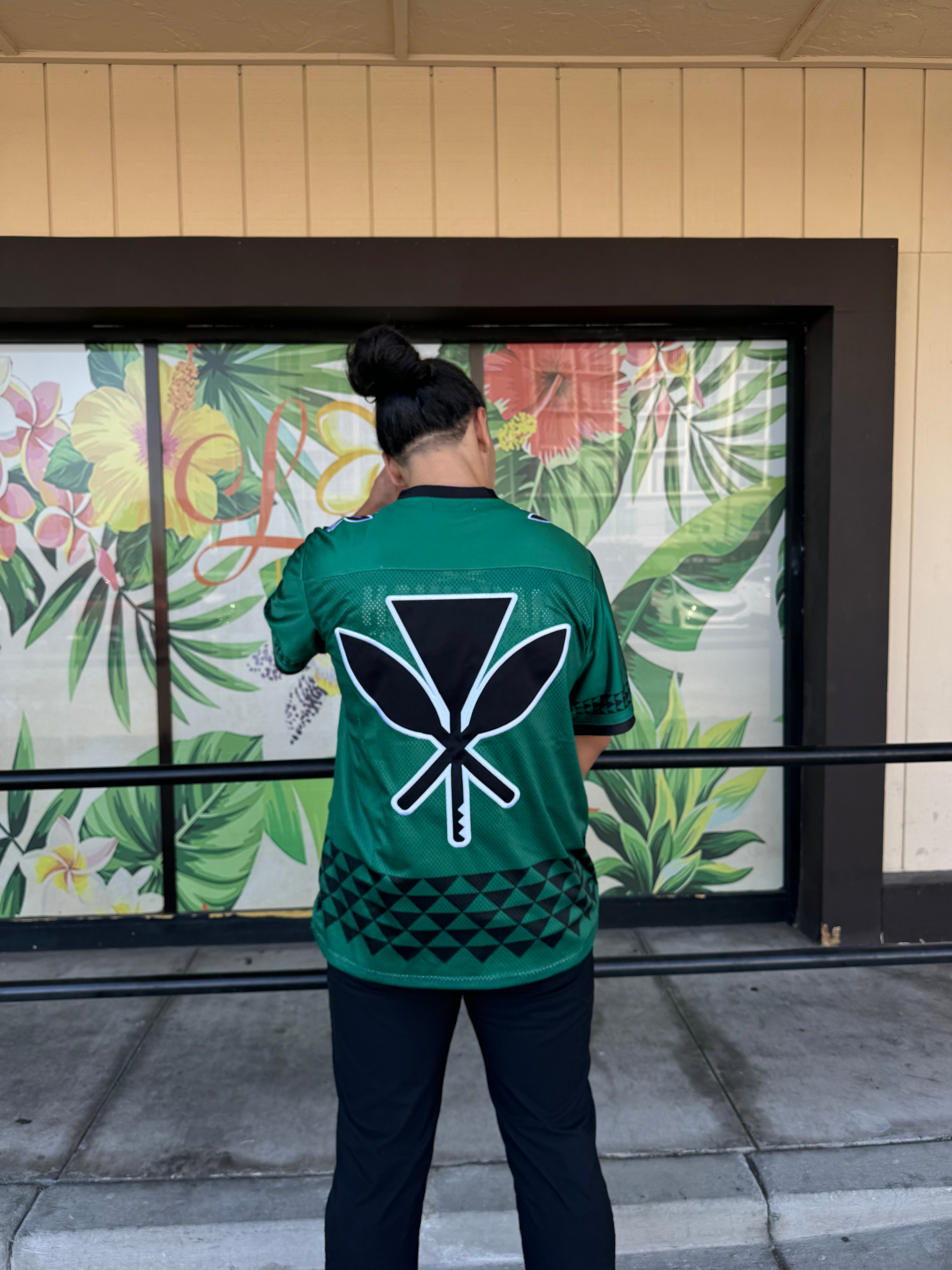 KUA BRAND - Hawaii Football Jersey Hawaii Warriors Green Jersey UH - Football Jersey