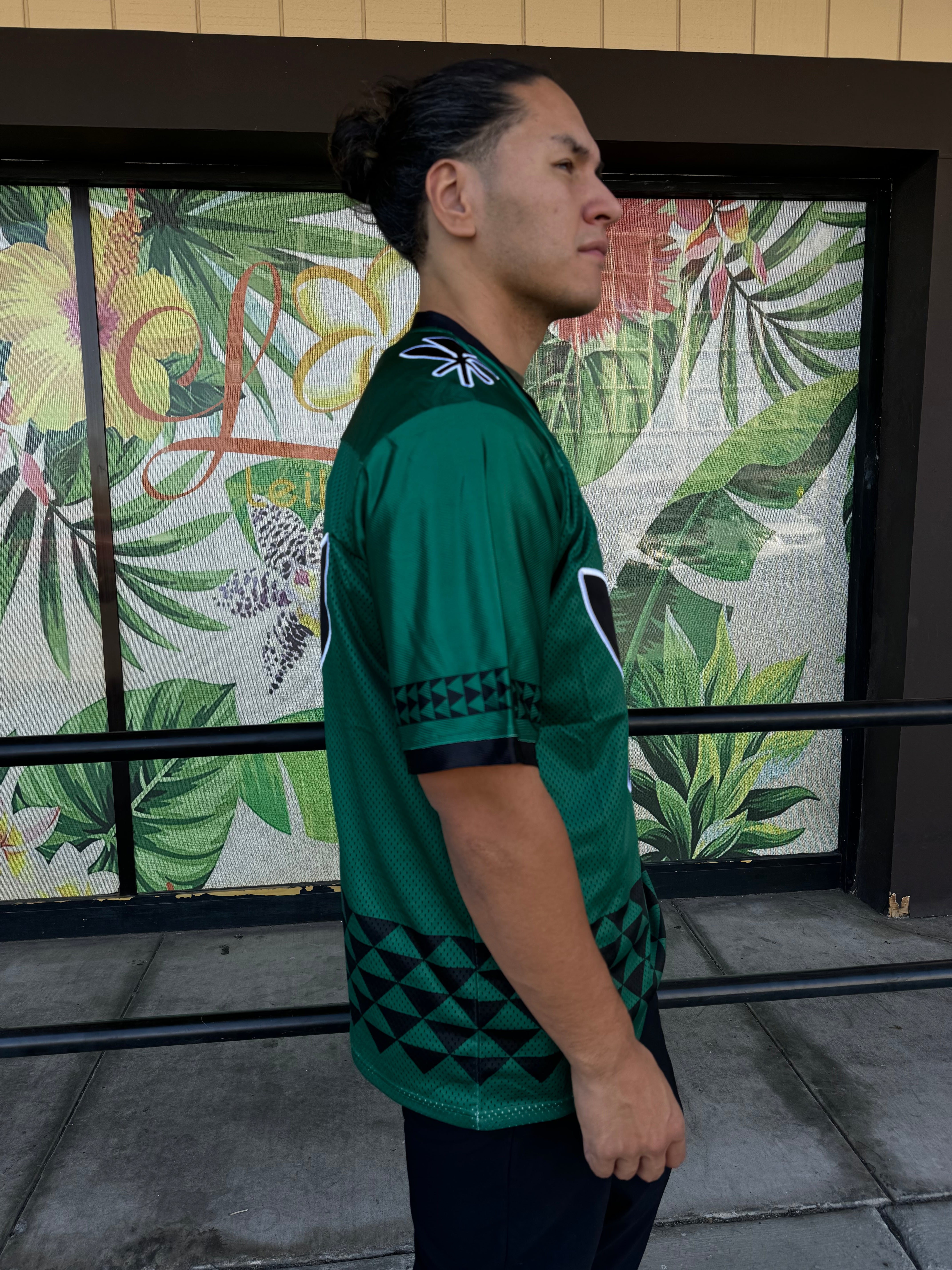 KUA BRAND - Hawaii Football Jersey Hawaii Warriors Green Jersey UH - Football Jersey