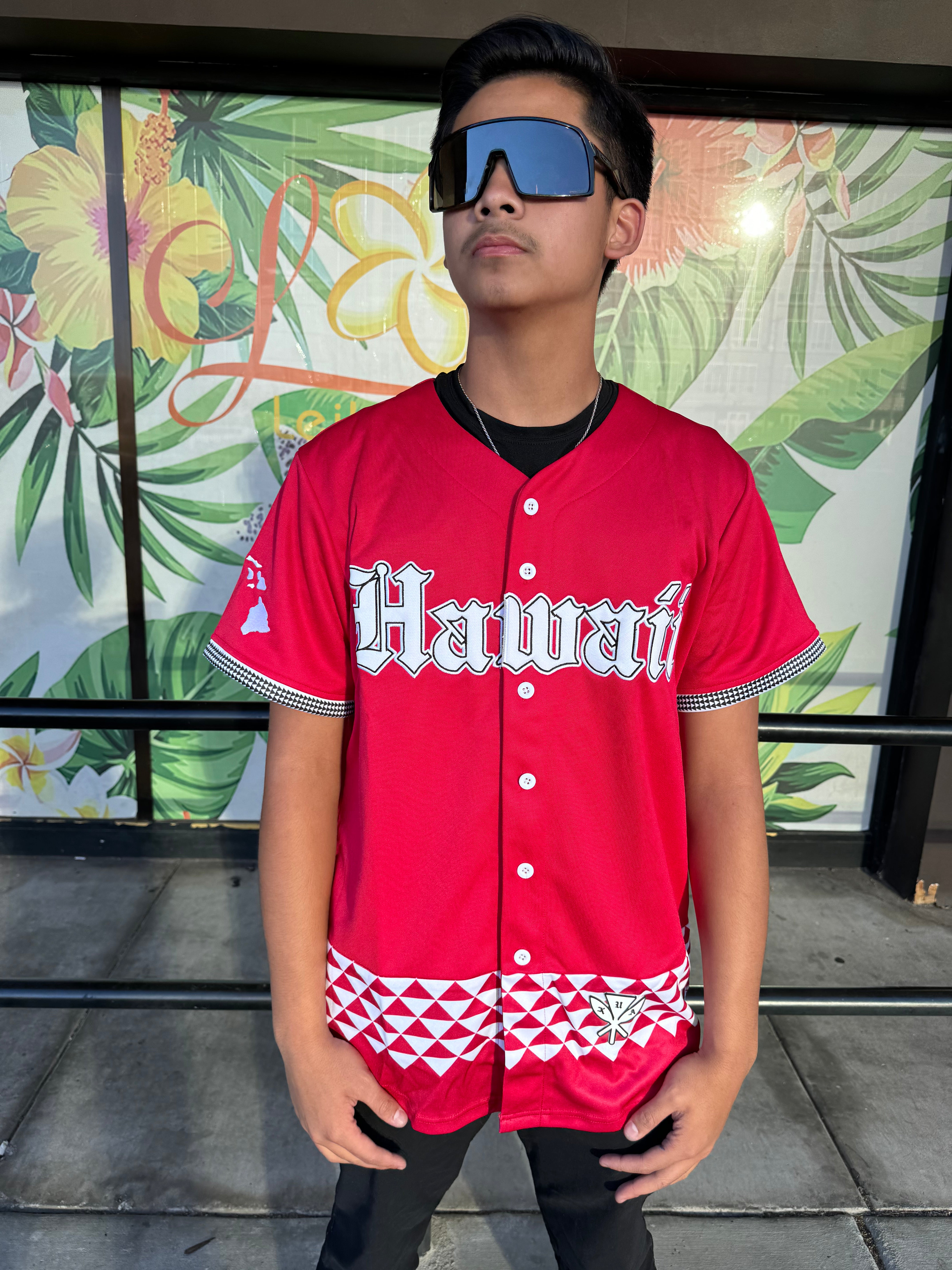 Hawaii Kahili Baseball Jersey - Cherry Red