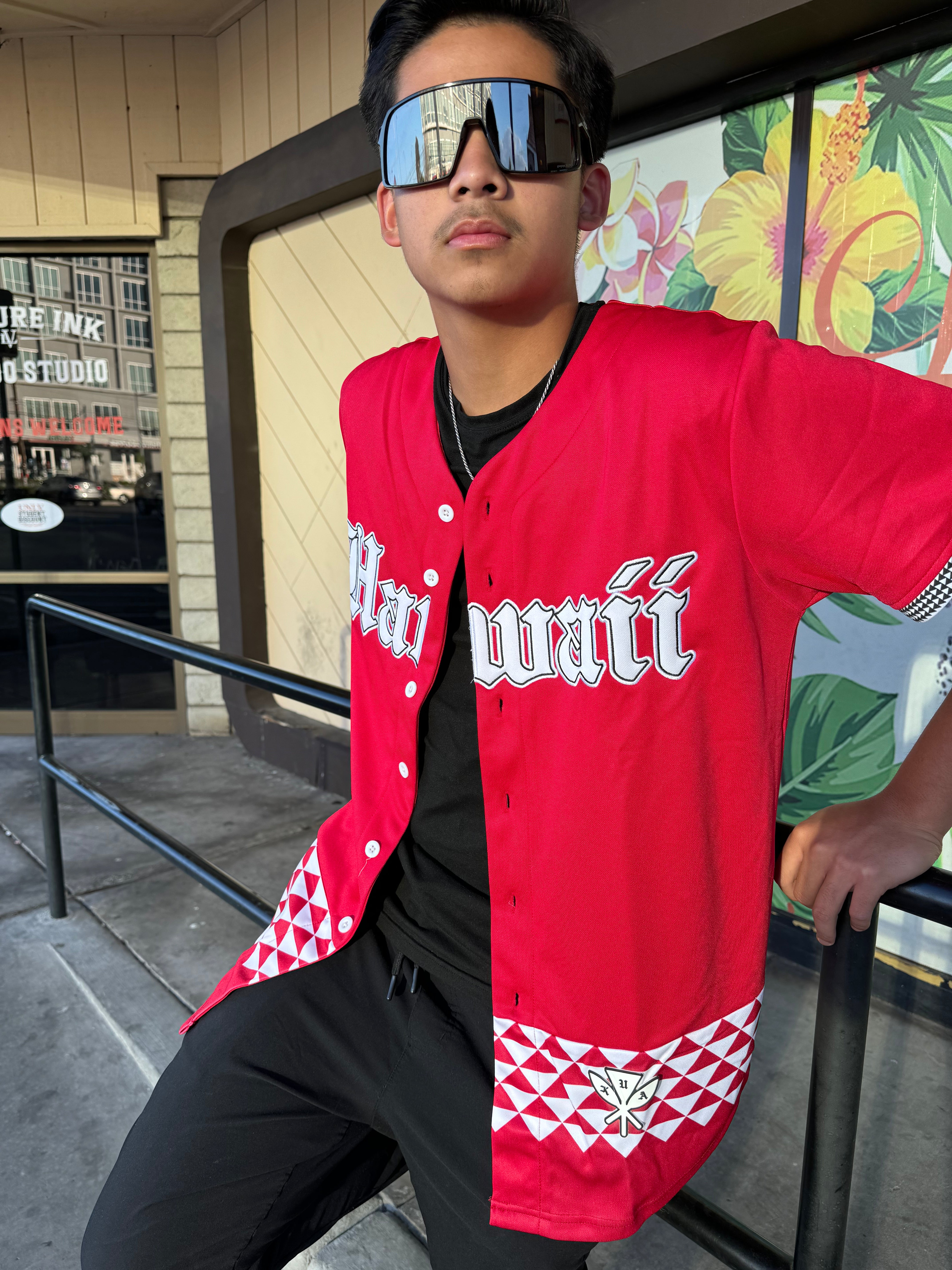 Hawaii Kahili Baseball Jersey - Cherry Red