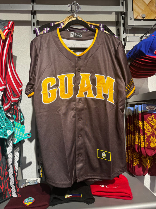 GUAM Baseball Jersey - Brown