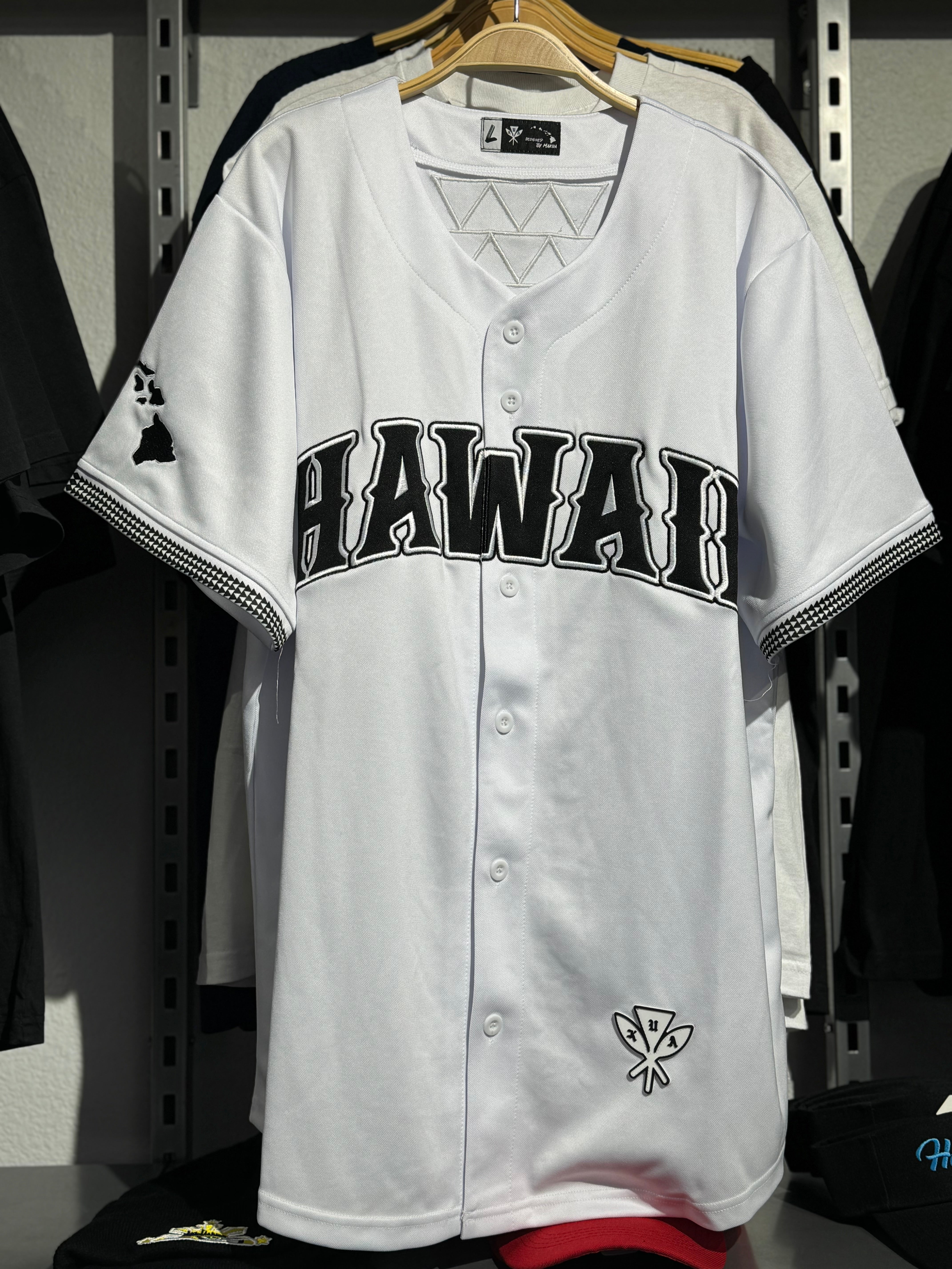 Hawaii Tribal Baseball Jersey - White