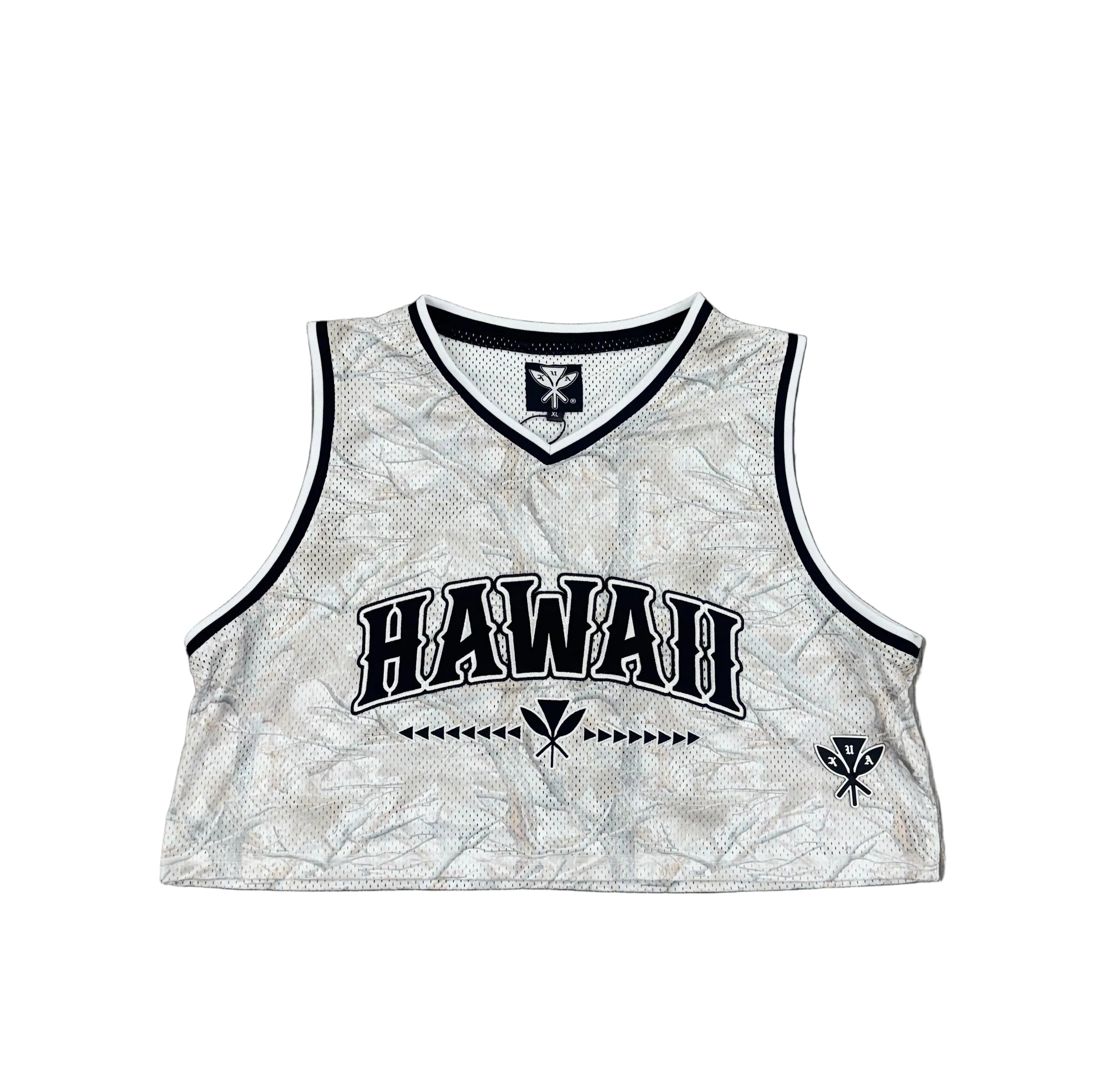 (Pre-Order) Ice Woodland Camo Basketball Crop Top  - Hawaii