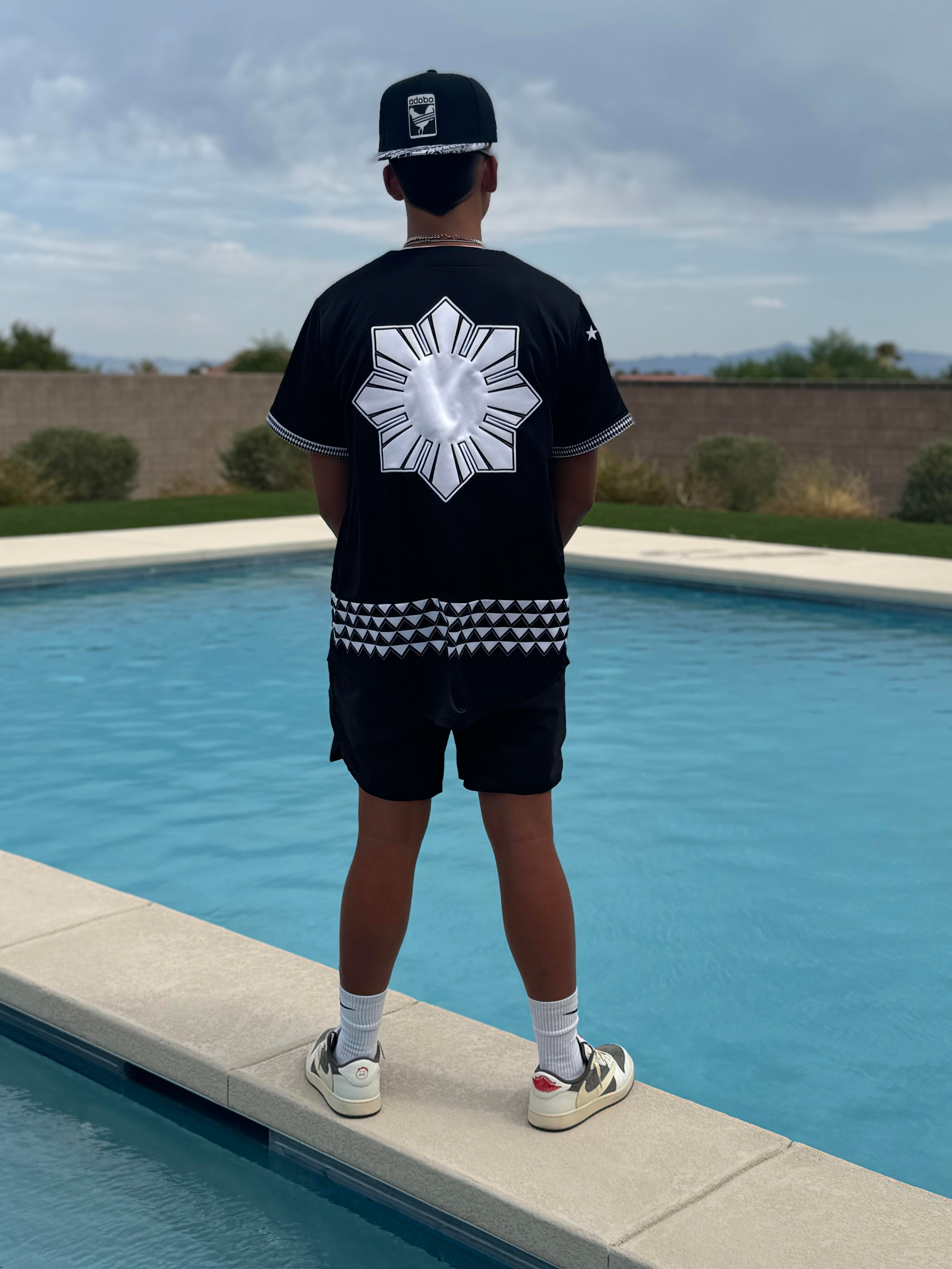 KUA BRAND - Philippines Baseball Jersey All black tribal Jersey - Baseball Jersey