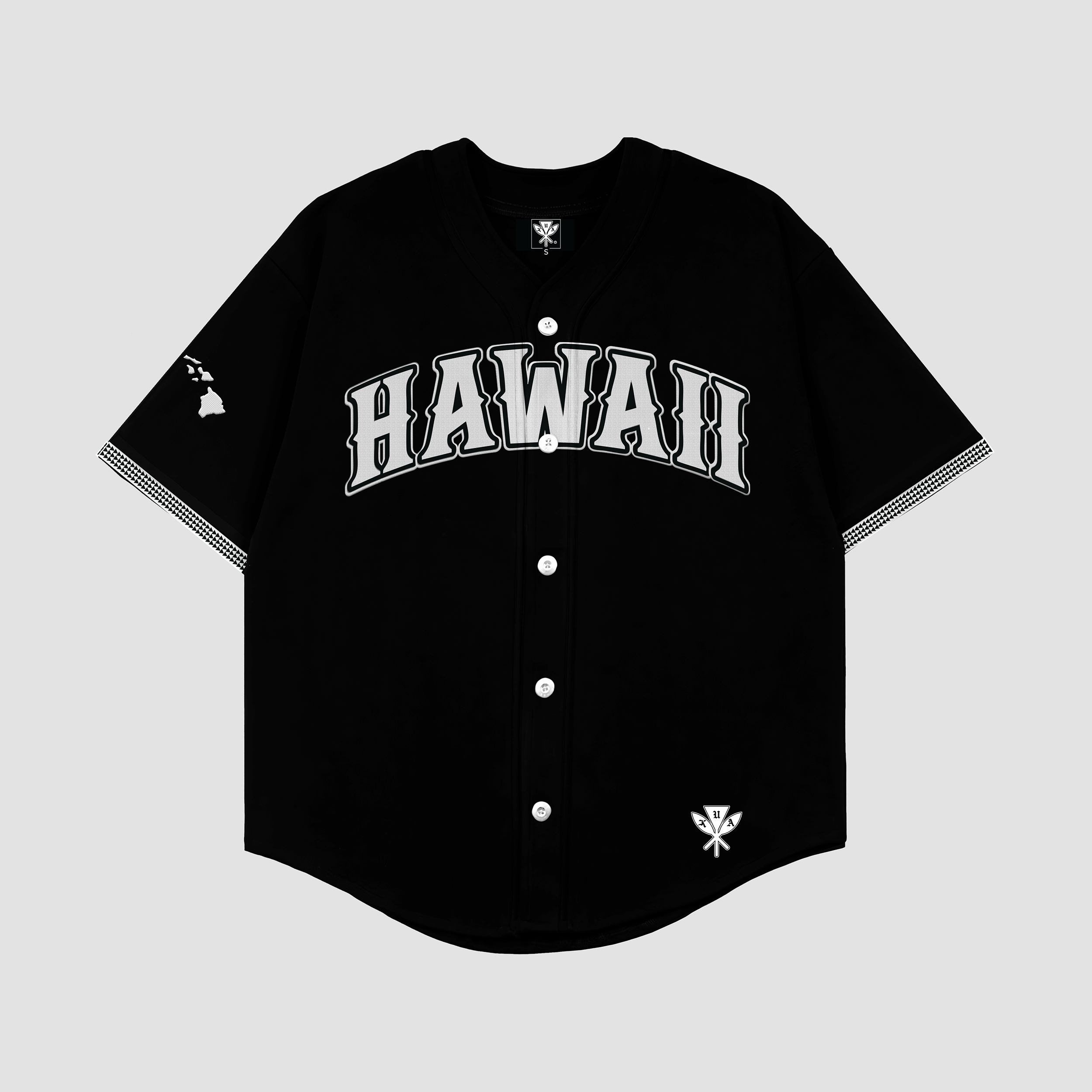 Hawaii Tribal Baseball Jersey - Black